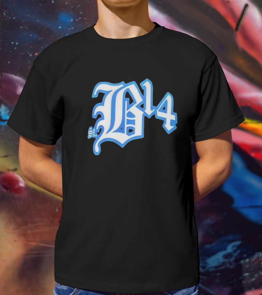 Amon-Ra St Brown Detroit B14 St. Iconic Blue Font T-Shirt