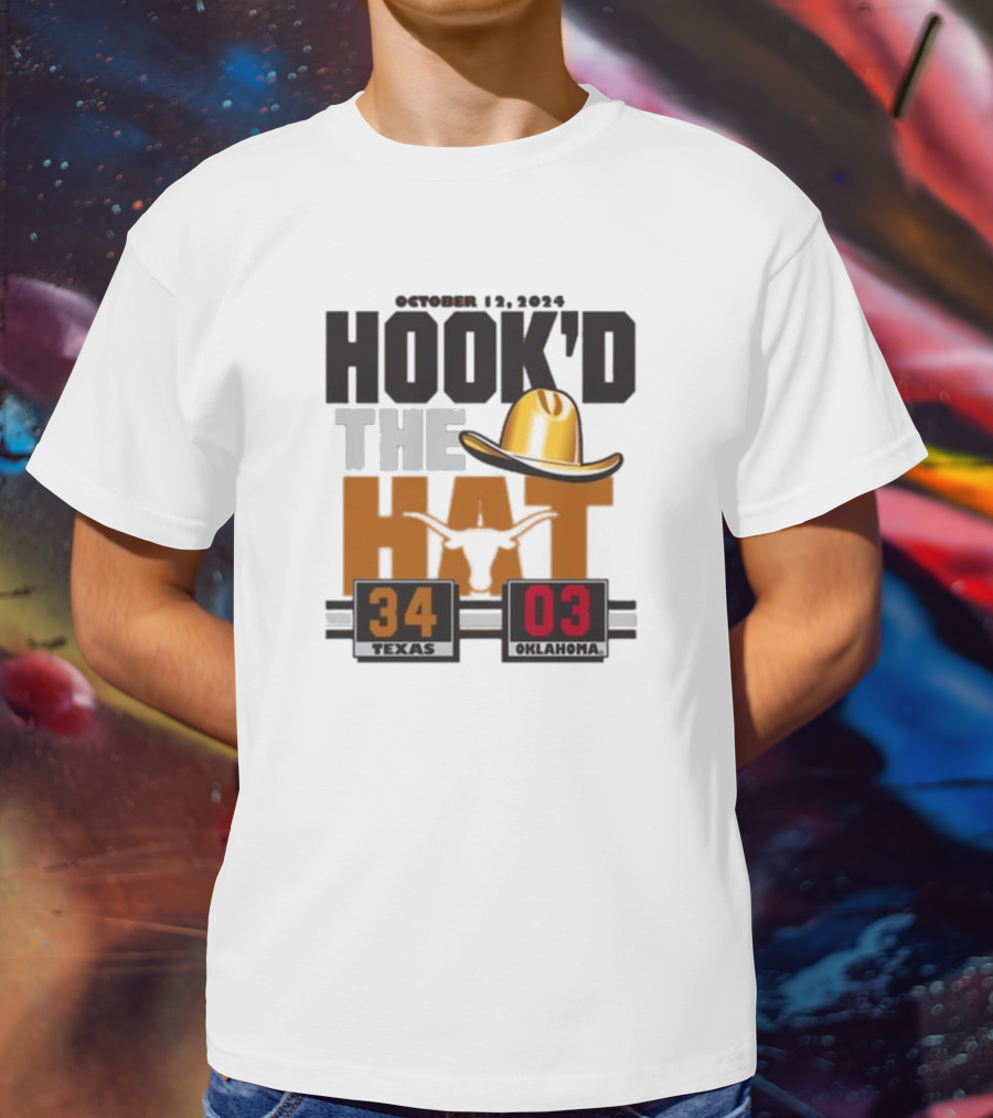 Hook’d The Hat 34 3 Texas Longhorns Red River Rivalry Score T-Shirt