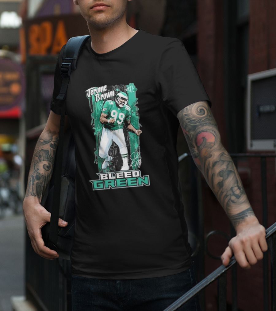 Jerome Brown Bleed Green 99 Football Legend T-Shirt