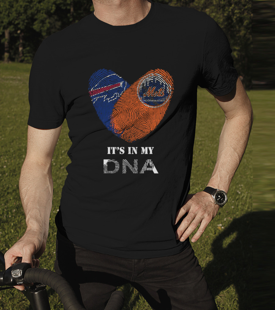 Buffalo Bills New York Mets It's In My DNA Heart T-Shirt