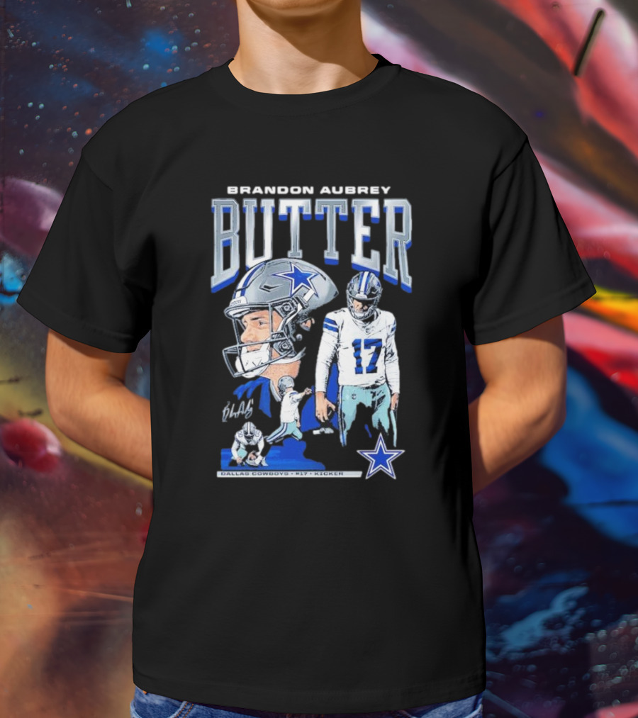 Brandon Aubrey Butter Dallas Cowboys NFL Vintage Football Player T-Shirt