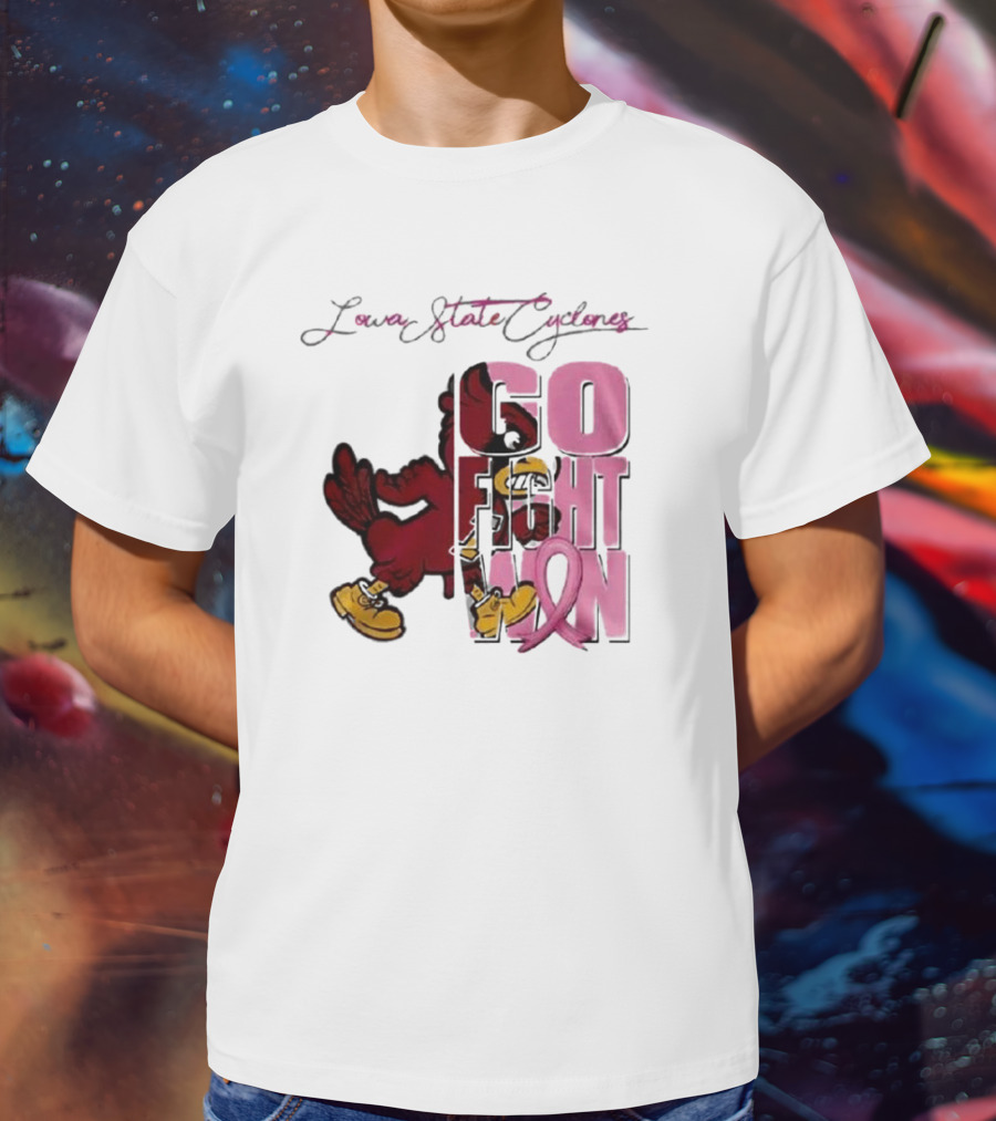 Iowa State Cyclones Go Fight Win Breast Cancer T-Shirt