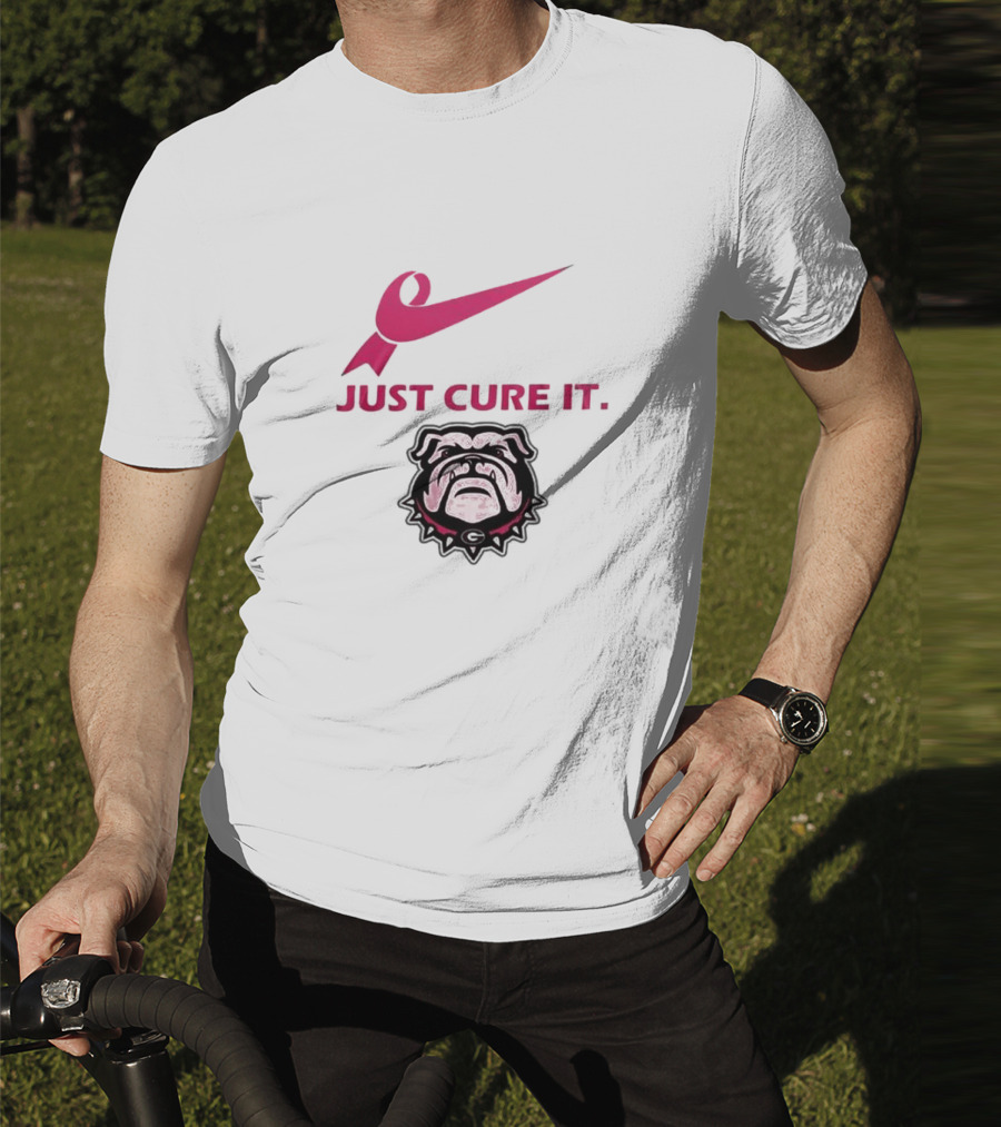 Georgia Bulldogs Just Cure It Pink Ribbon T-Shirt