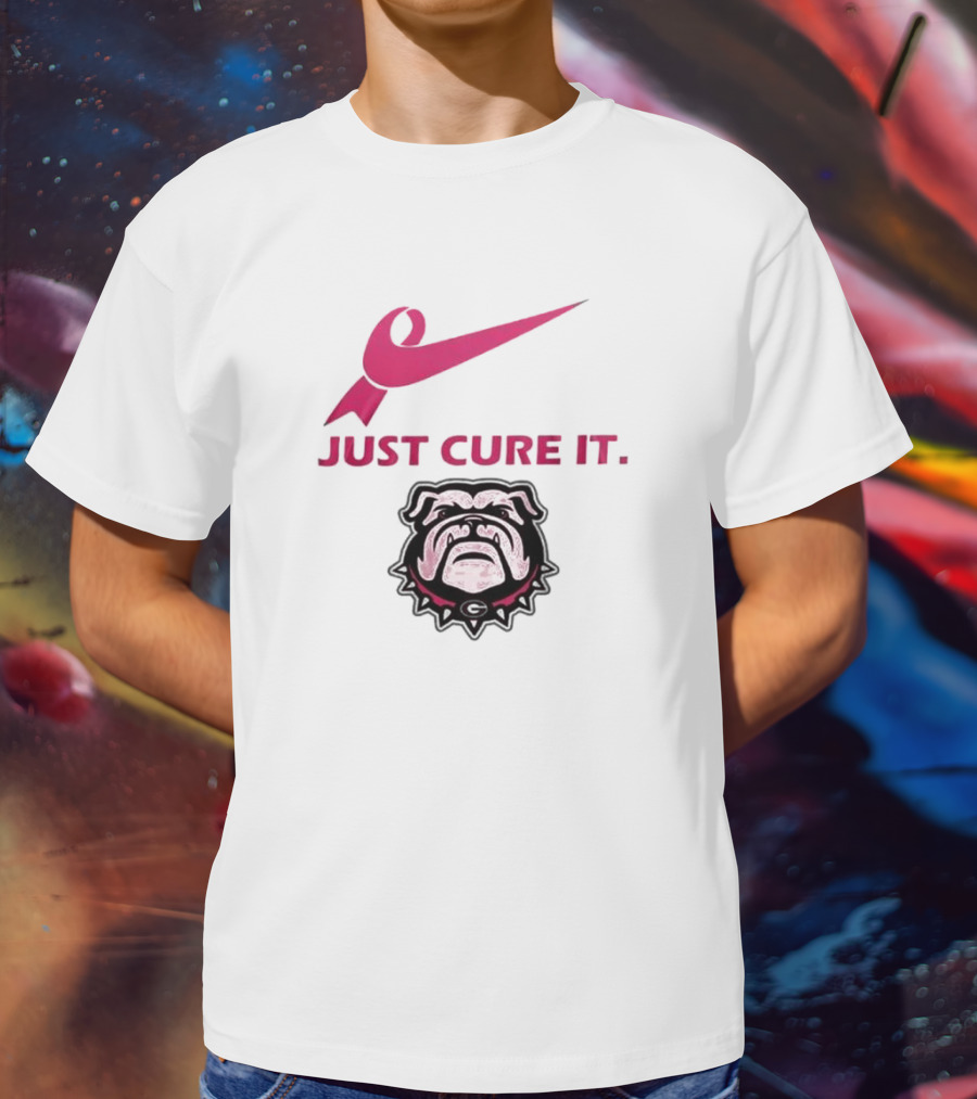 Georgia Bulldogs Just Cure It Pink Ribbon T-Shirt