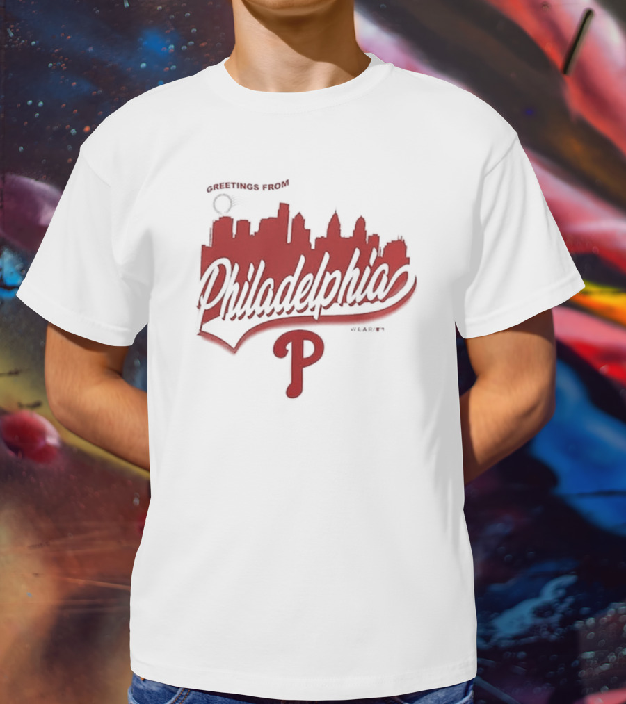 Greetings From Philadelphia Phillies Skyline T-Shirt