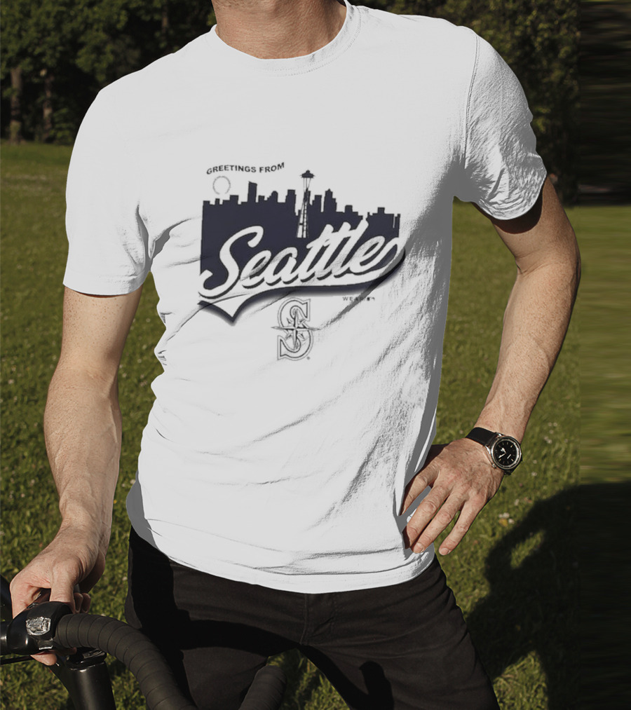 Greetings From Seattle Mariners Skyline T-Shirt