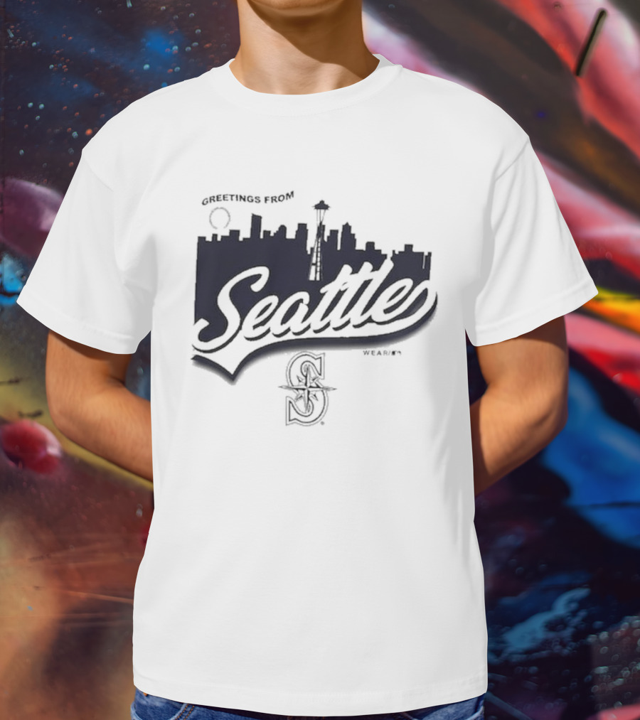 Greetings From Seattle Mariners Skyline T-Shirt