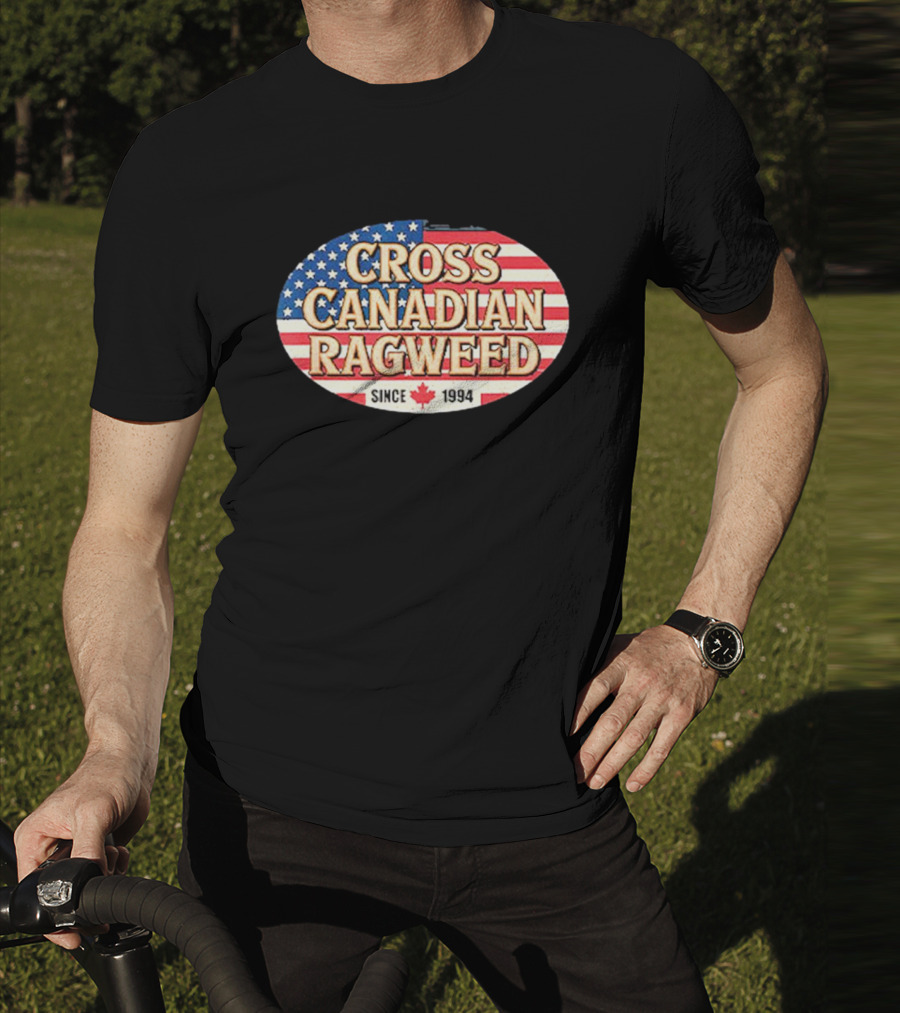 I Miss Ragweed Cross Canadian Ragweed Since 1994 American Flag Background T-Shirt