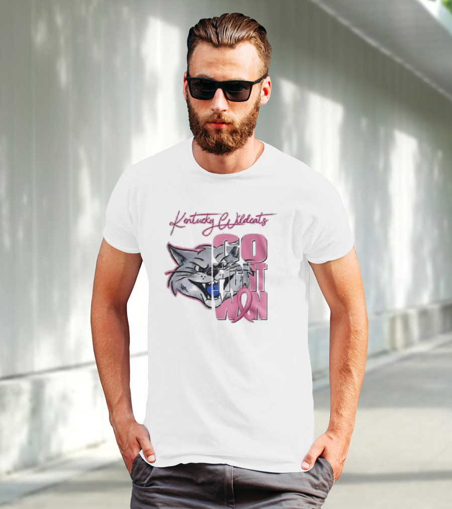 Kentucky Wildcats Go Fight Win Breast Cancer Awareness T-Shirt