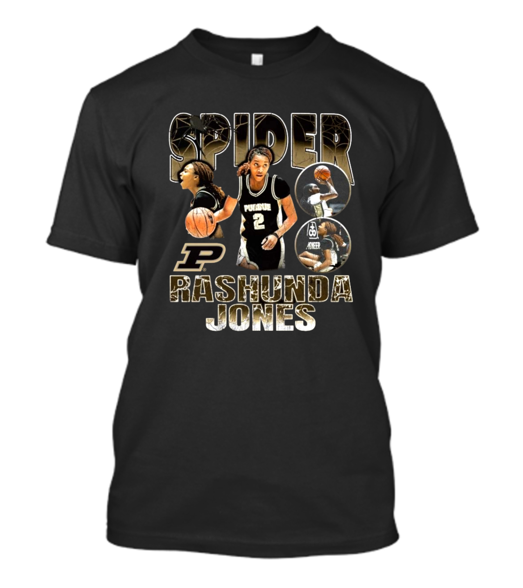 Spider Rashunda Jones Purdue Boilermakers P Basketball T-Shirt