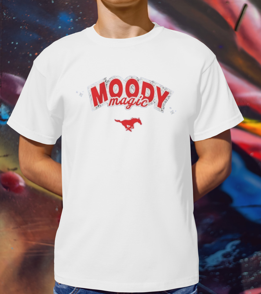 SMU Mustangs Volleyball Moody Magic Red Mustang T-Shirt
