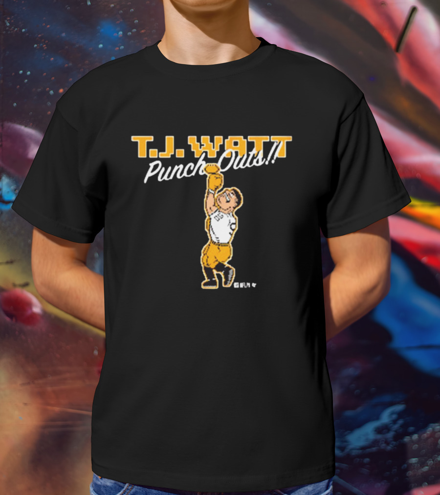 T.J. Watt Punch-Outs Pittsburgh Steelers NFL Boxer Victory T-Shirt