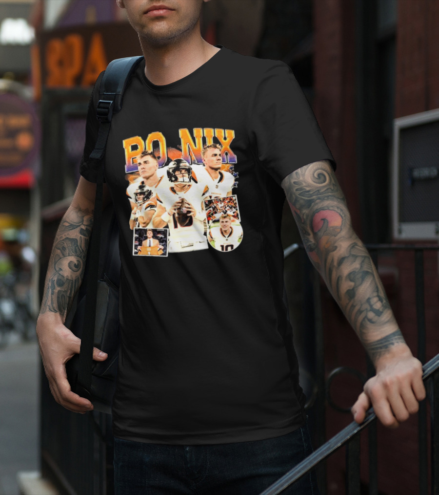 Bo Nix Denver Broncos NFL Vintage Football American T-Shirt