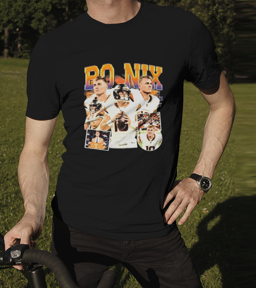 Bo Nix Denver Broncos NFL Vintage Football American T-Shirt