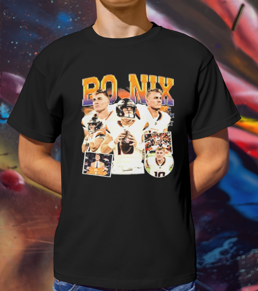 Bo Nix Denver Broncos NFL Vintage Football American T-Shirt