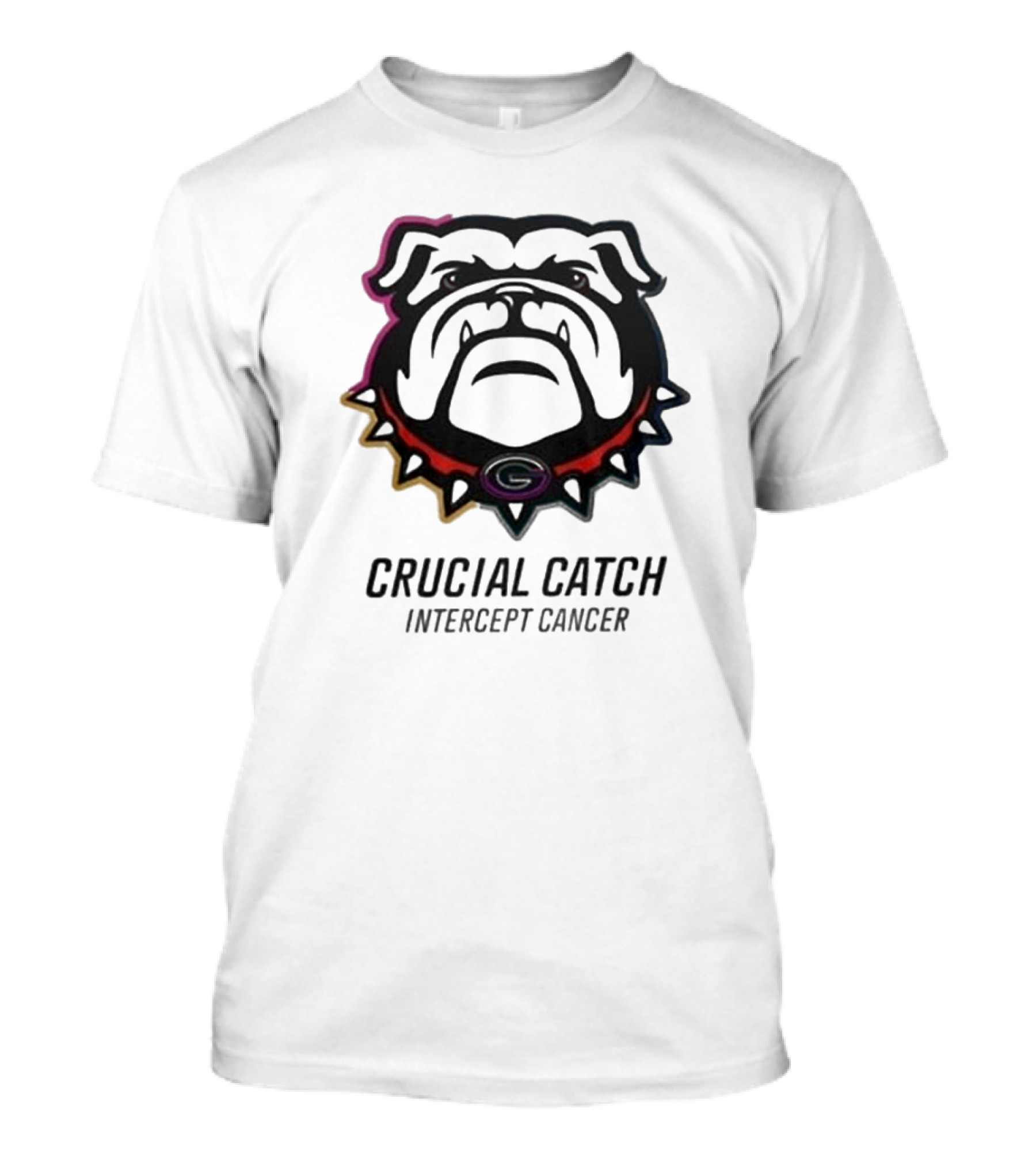 Georgia Bulldogs Crucial Catch Intercept Cancer T-Shirt