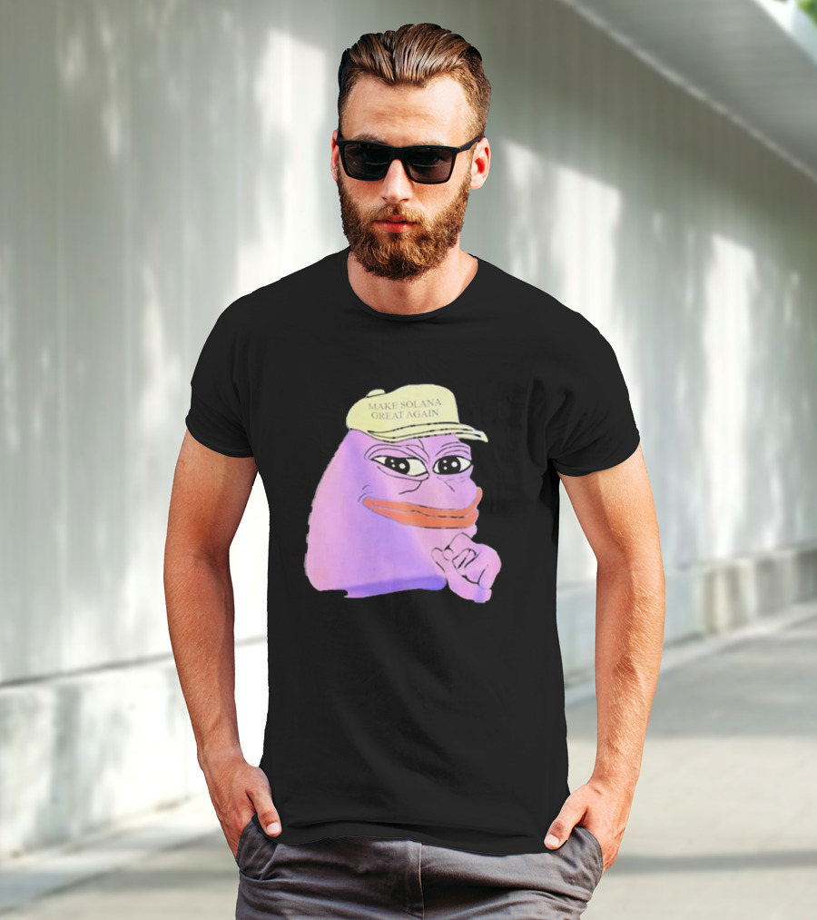 Purple Pepe Make Solana Great Again Hat T-Shirt