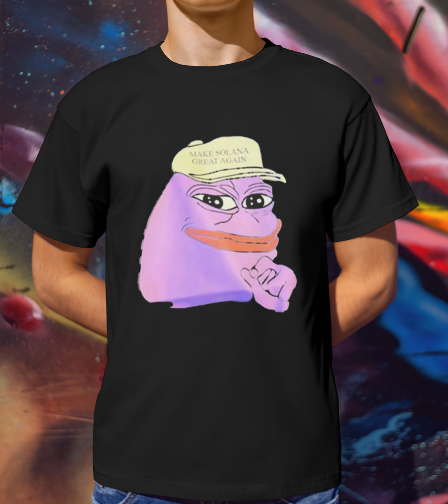 Purple Pepe Make Solana Great Again Hat T-Shirt