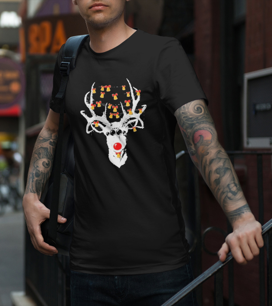 Reindeer Deer Christmas Rudolph With Bells T-Shirt