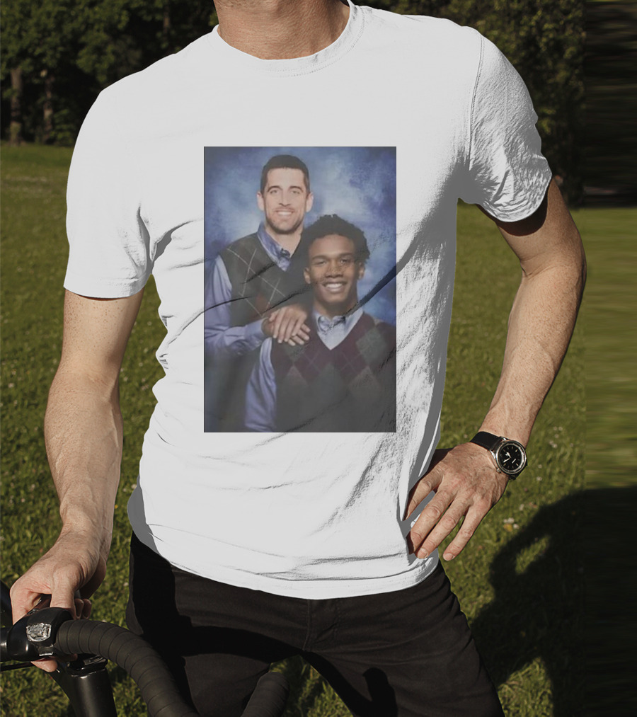 Step Brothers Aaron Rodgers Garrett Wilson New York Jets Portrait Mockup T-Shirt