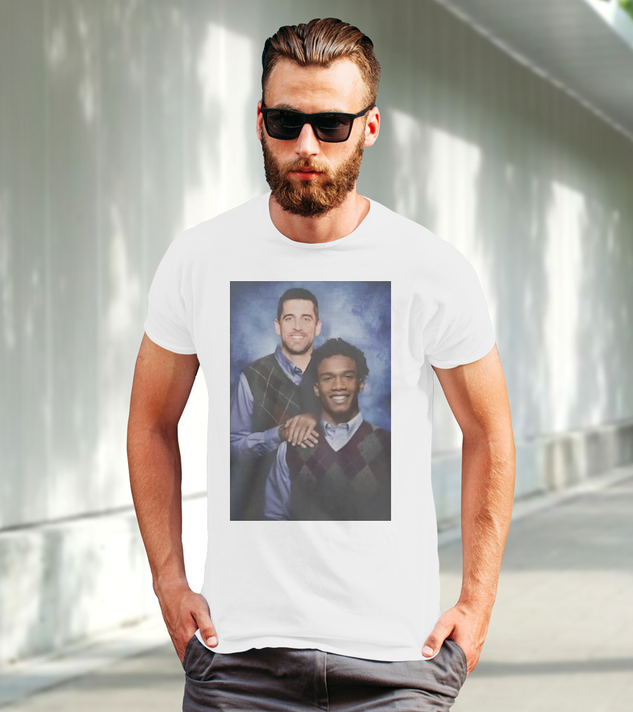 Step Brothers Aaron Rodgers Garrett Wilson New York Jets Portrait Mockup T-Shirt