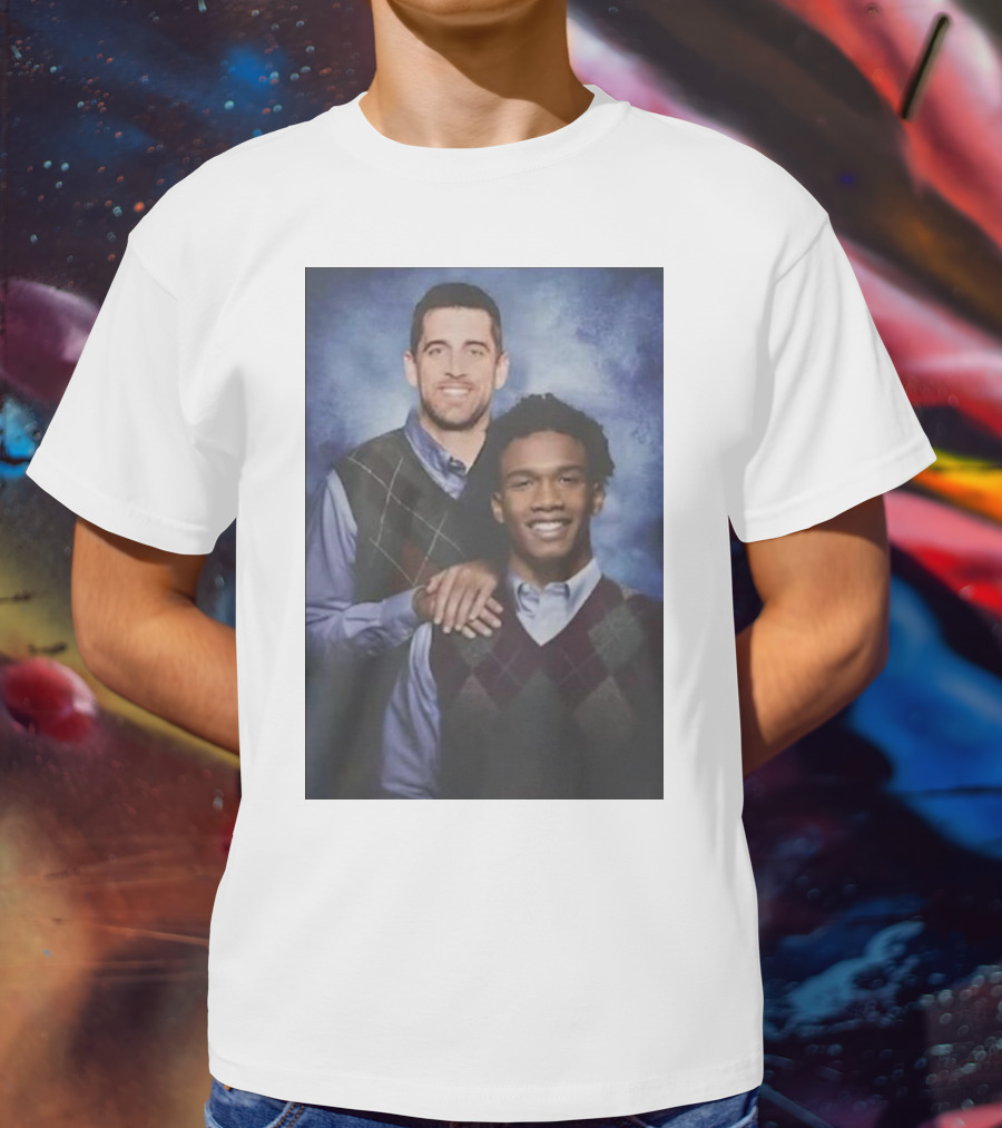 Step Brothers Aaron Rodgers Garrett Wilson New York Jets Portrait Mockup T-Shirt