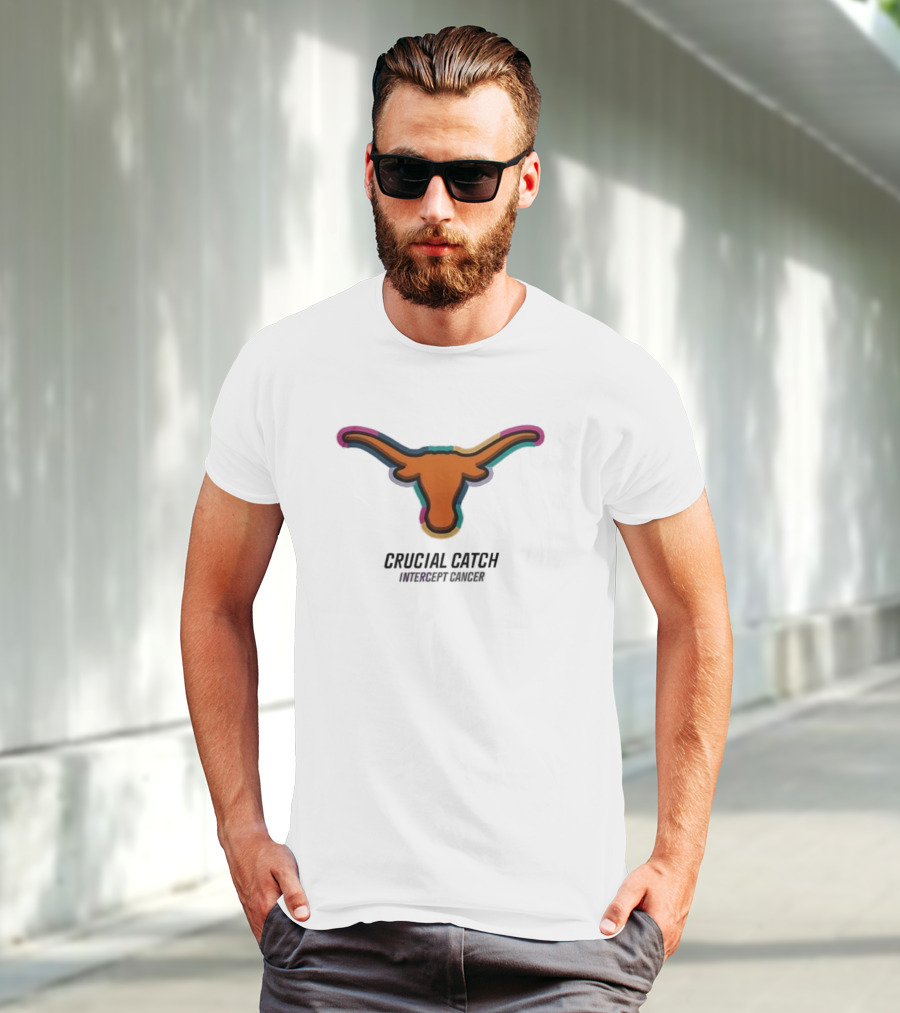 Texas Longhorns Crucial Catch Intercept Cancer T-Shirt