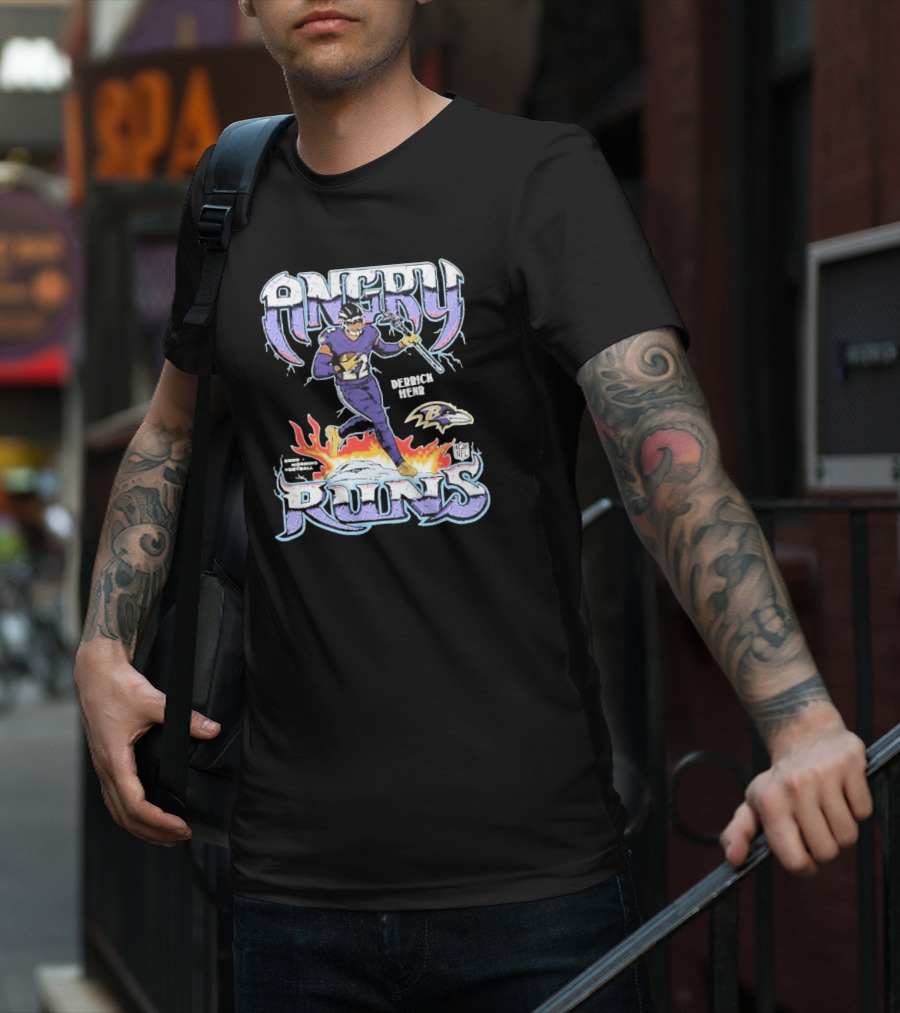 Angry Runs Baltimore Ravens Derrick Henry Good Morning Football NFL T-Shirt