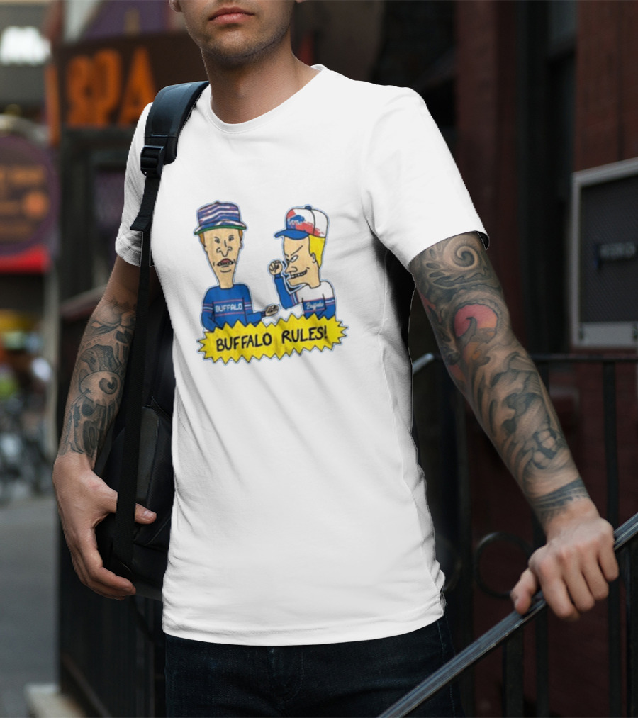 Beavis And Butt-Head Buffalo Rules Buffalo Bills Cartoon Characters T-Shirt