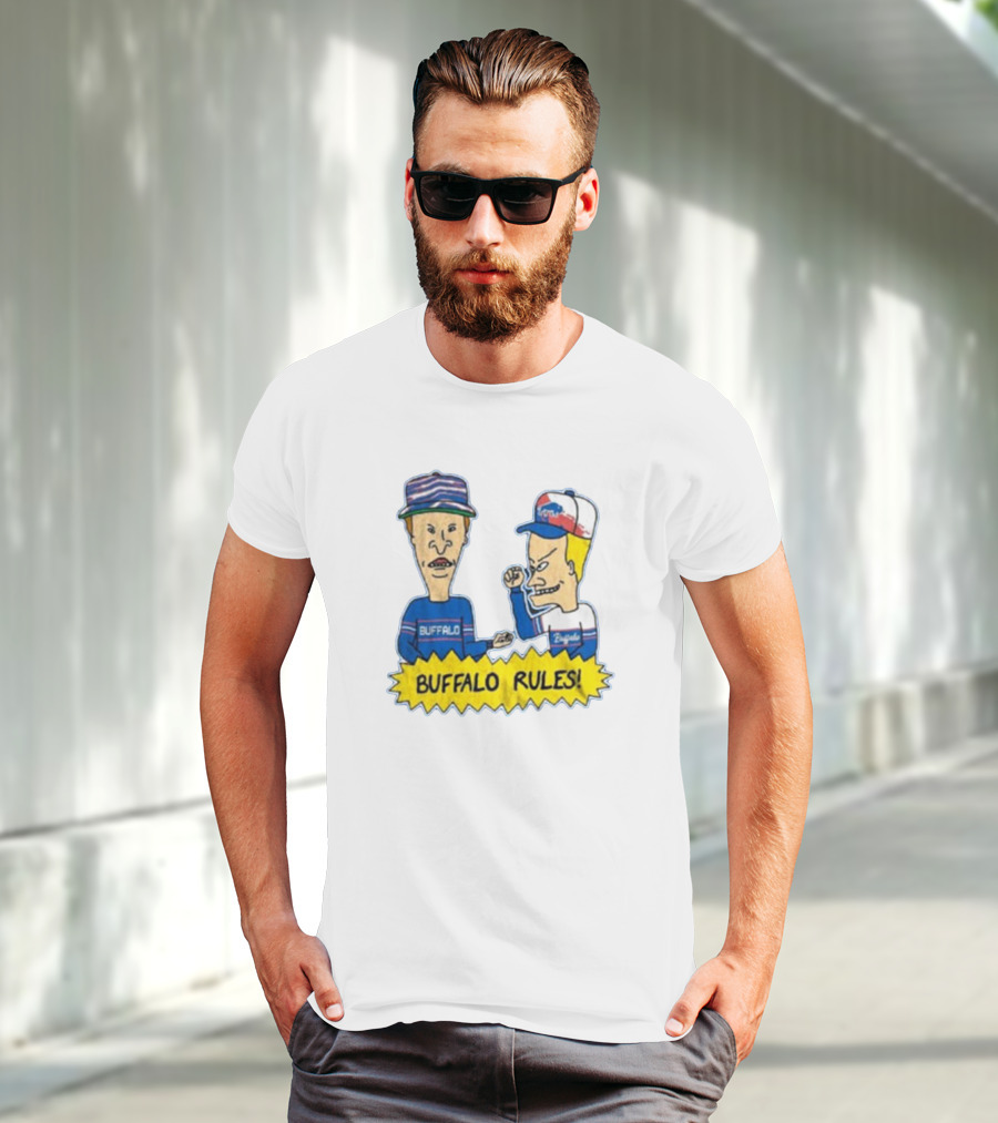 Beavis And Butt-Head Buffalo Rules Buffalo Bills Cartoon Characters T-Shirt