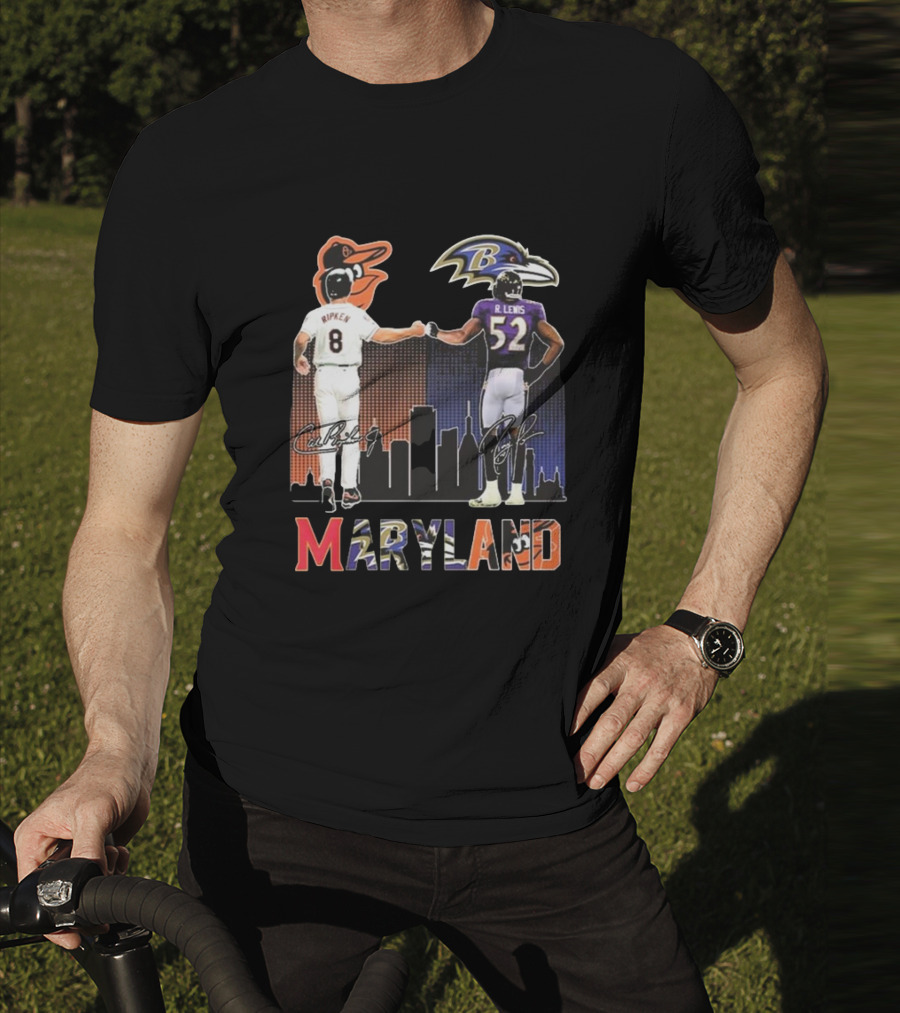 Orioles Ripken Ravens Lewis Maryland Icons And Signatures T-Shirt