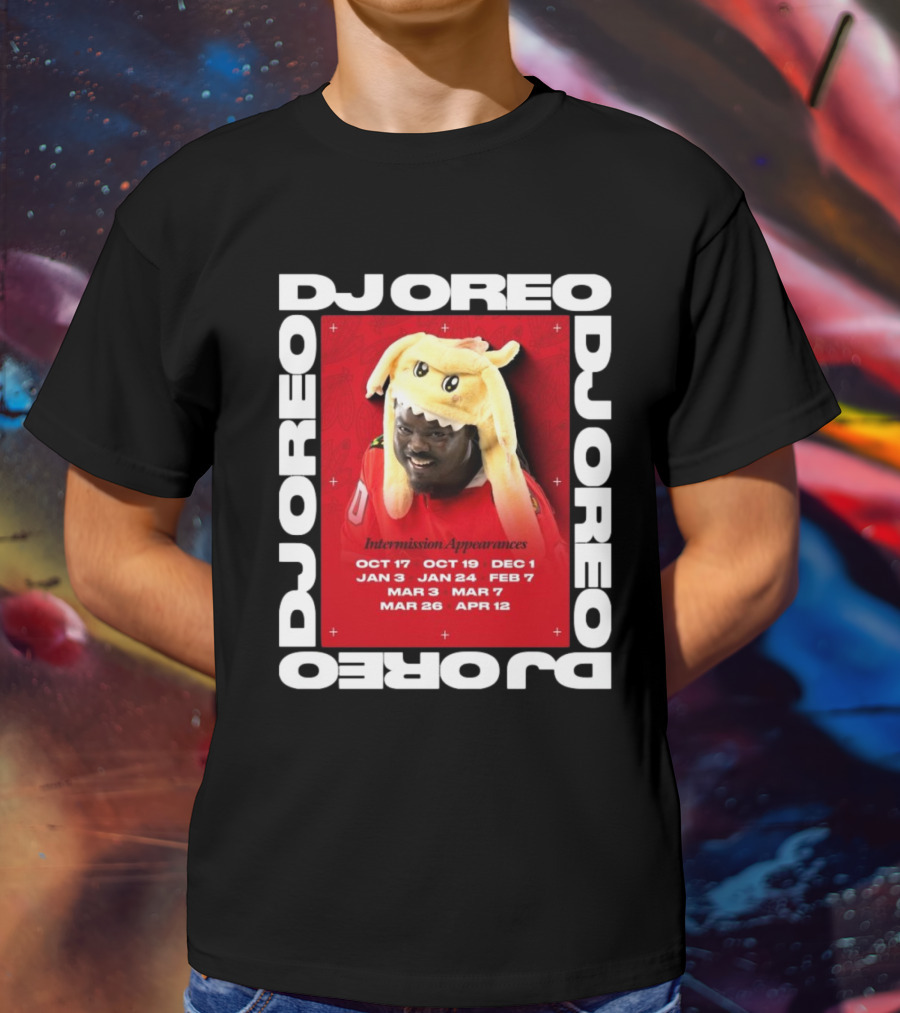 DJ Oreo Intermission Appearances Chicago Blackhawks Dates T-Shirt