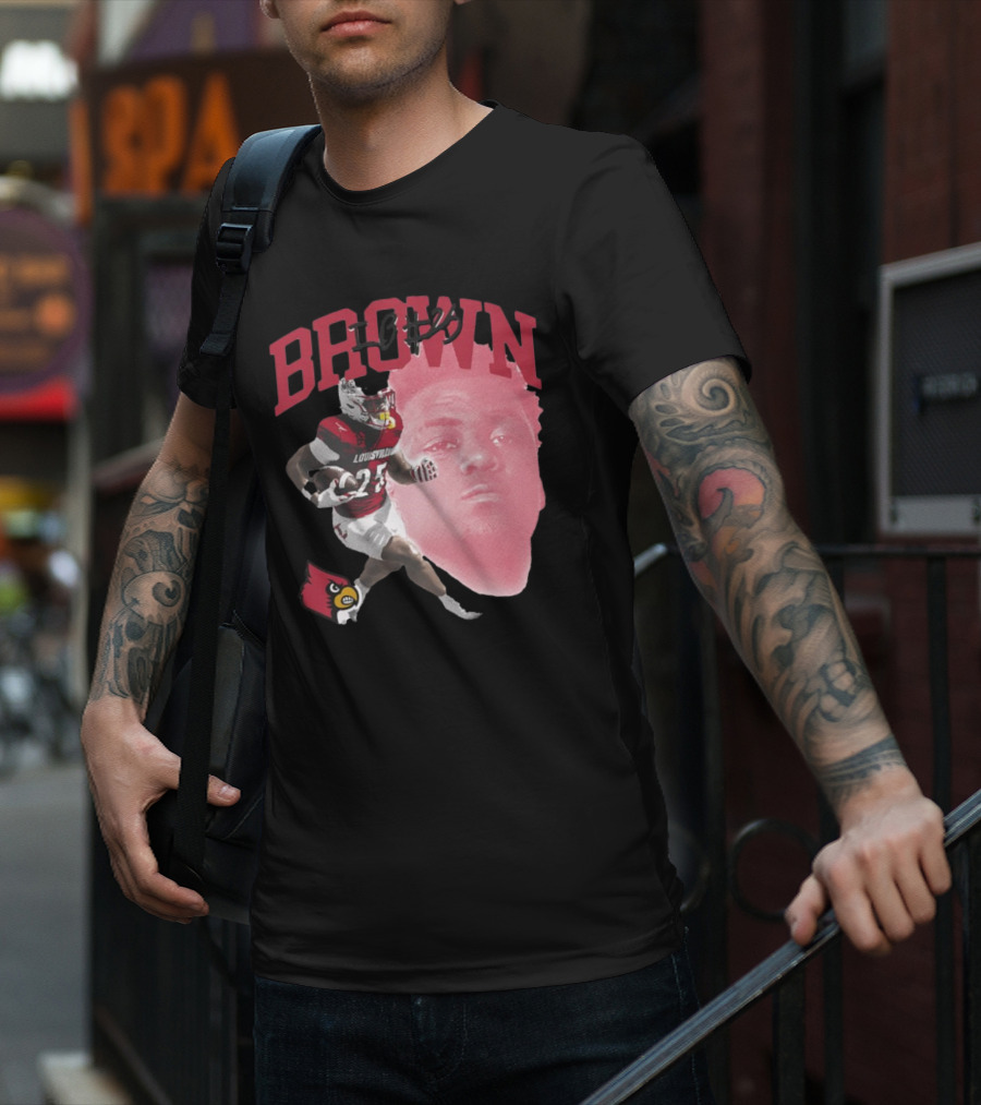 Brown IB #25 Louisville Cardinals Football Player T-Shirt