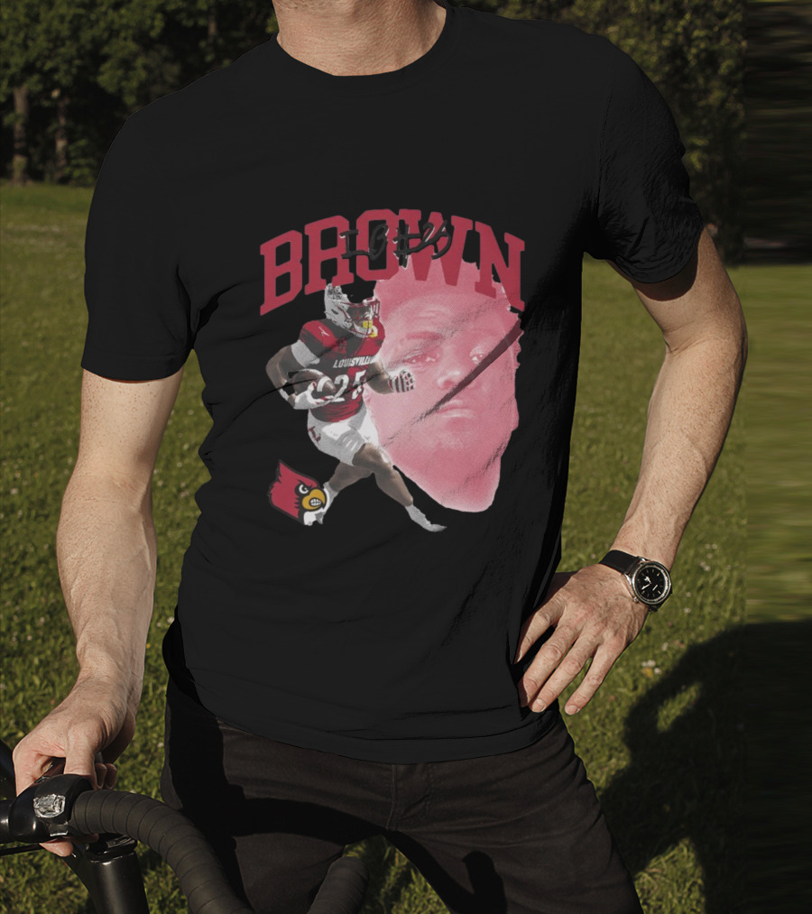 Brown IB #25 Louisville Cardinals Football Player T-Shirt