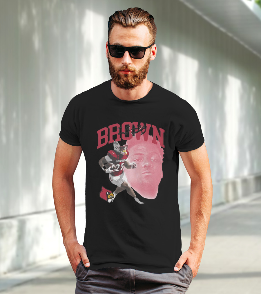 Brown IB #25 Louisville Cardinals Football Player T-Shirt