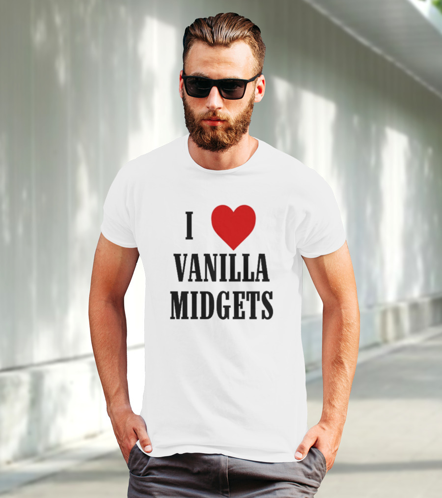 Nick Aldis I Love Vanilla Midgets I Heart Red T-Shirt