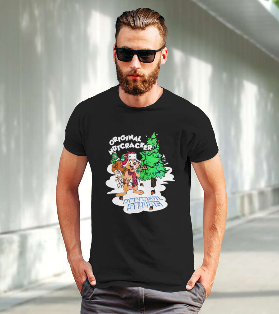 Original Nutcracker Earl The Squirrel Universal Studios Winter Scene T-Shirt