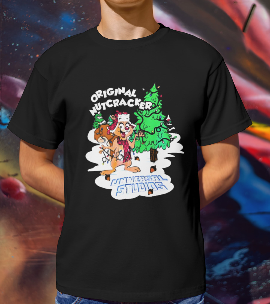 Original Nutcracker Earl The Squirrel Universal Studios Winter Scene T-Shirt