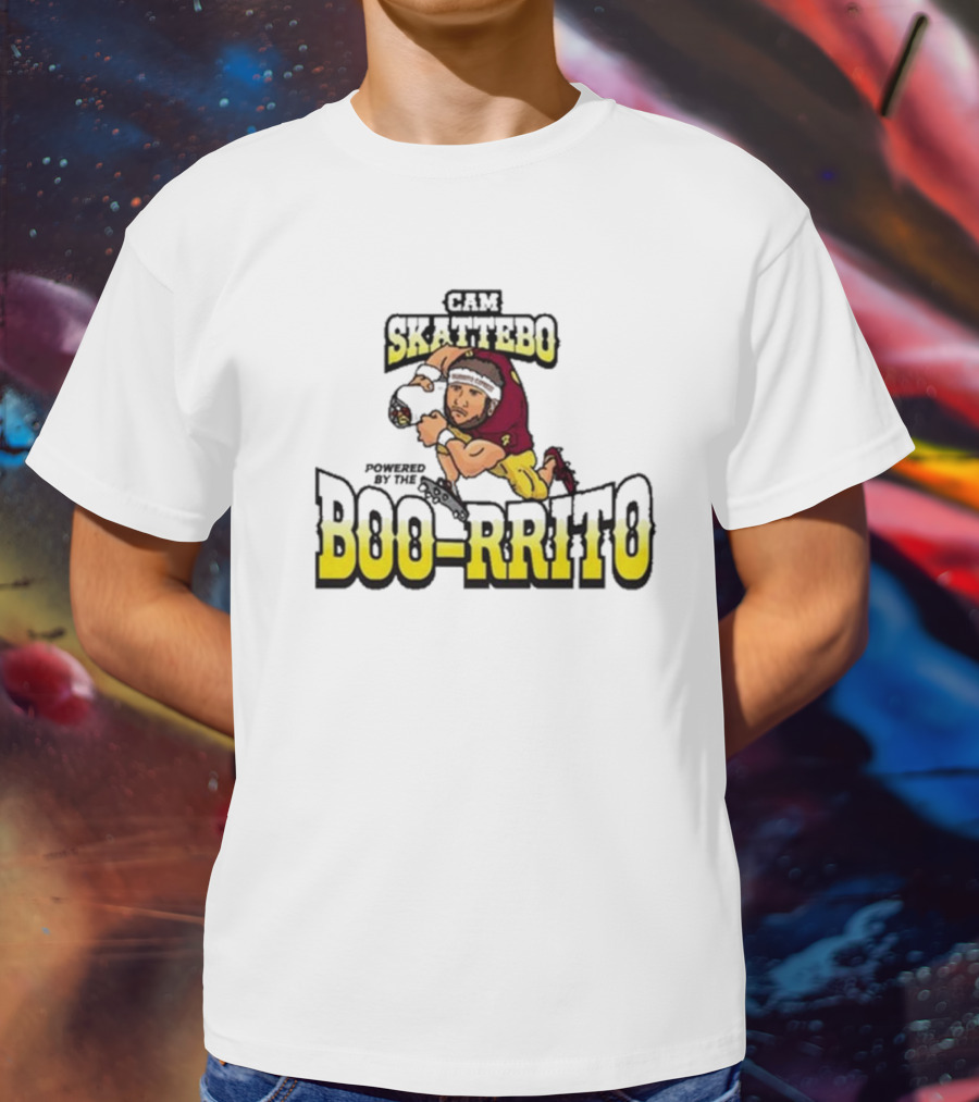 Cam Skattebo Powered By The Boo-rrito Arizona State Sun Devils Caricature T-Shirt