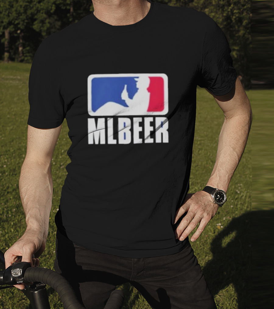 MLBEER MLB Parody Logo Funny Baseball Beer Enthusiast T-Shirt