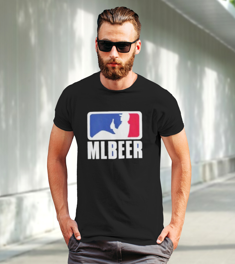 MLBEER MLB Parody Logo Funny Baseball Beer Enthusiast T-Shirt