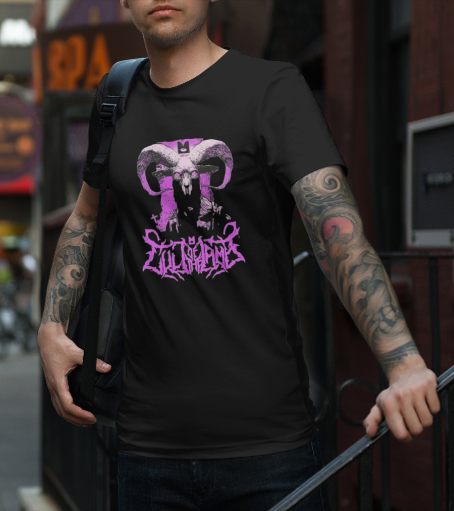 Cult Of The Lamb Unholy Goat Ram Skull Purple T-Shirt