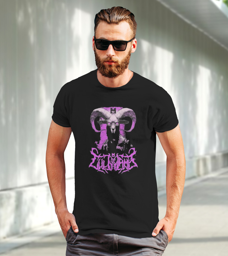 Cult Of The Lamb Unholy Goat Ram Skull Purple T-Shirt