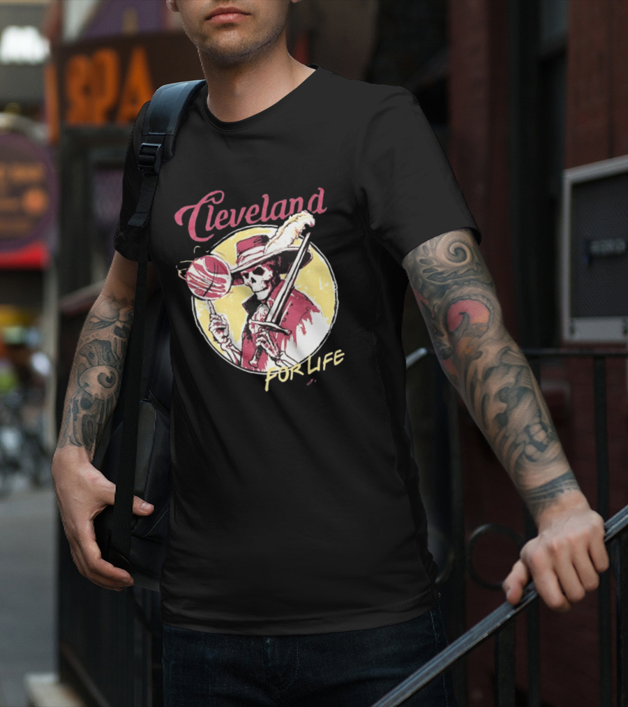 Cleveland Basketball Skeleton For Life T-Shirt