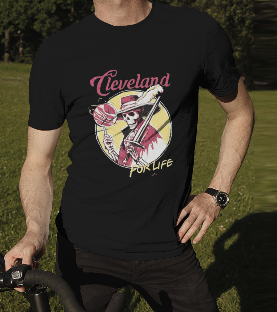 Cleveland Basketball Skeleton For Life T-Shirt