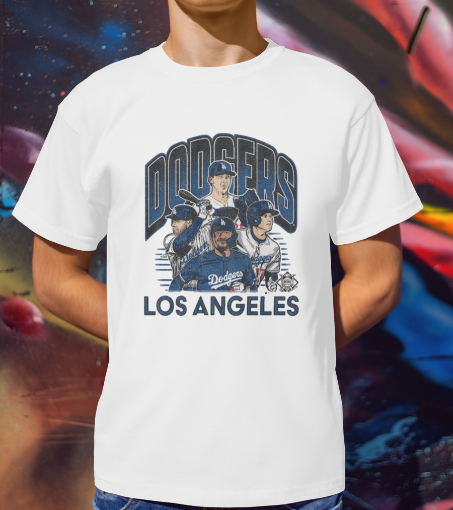 Los Angeles Dodgers Multi Player Vintage Painting T-Shirt