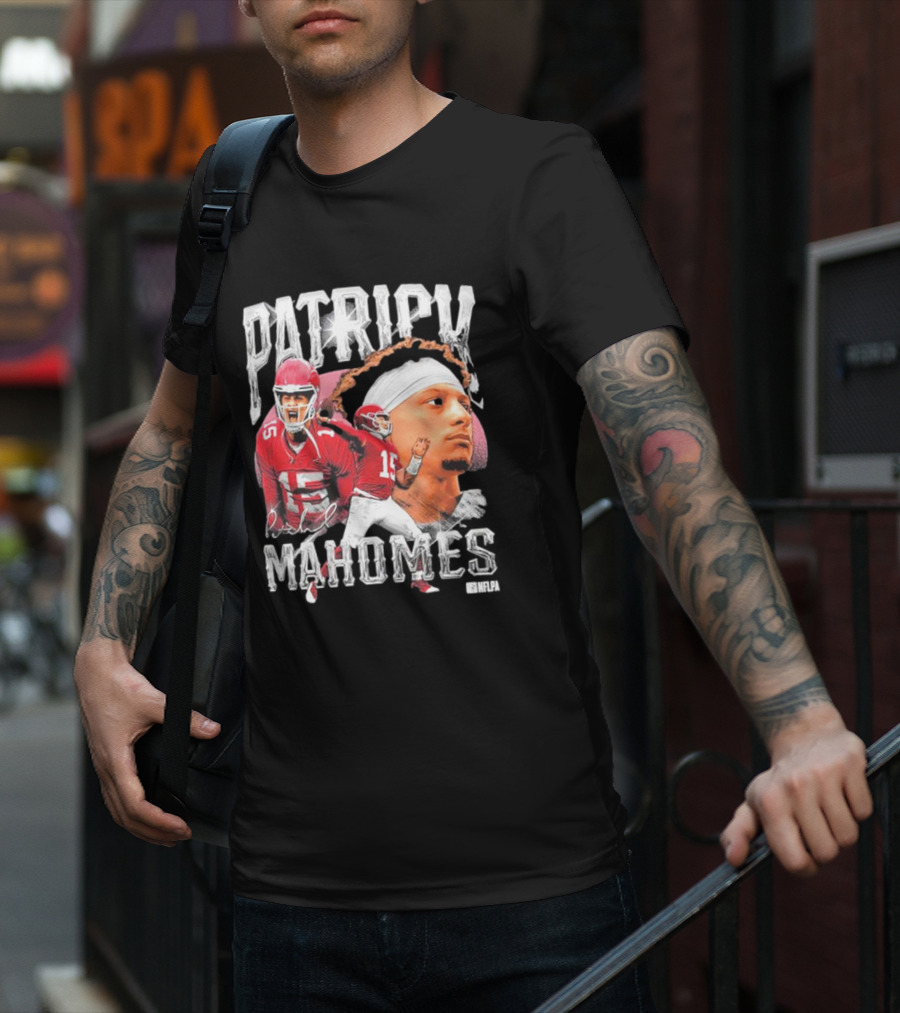 Patrick Mahomes NFLPA Athlete Portrait And Action Montage T-Shirt