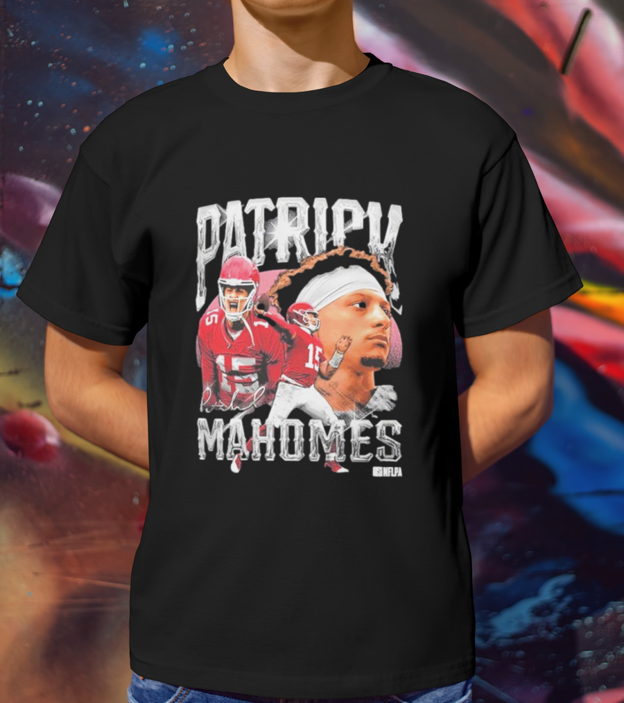 Patrick Mahomes NFLPA Athlete Portrait And Action Montage T-Shirt