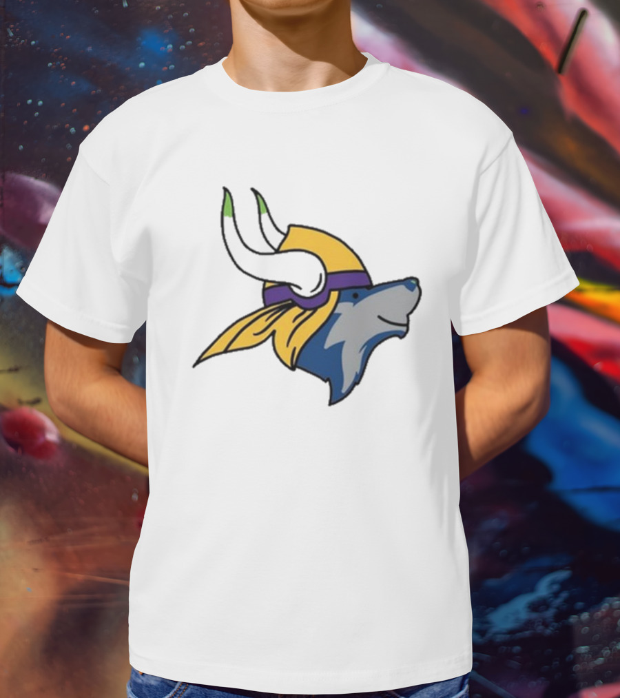 Maplewedgie Corndoggylol Minnesota Timbervikes Vikings Wolf Helmet Nordic Spirit Fusion T-Shirt