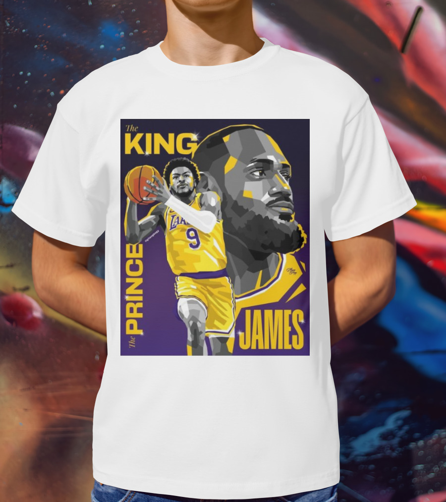 The King The Prince LeBron James Bronny James Lakers NBA T-Shirt